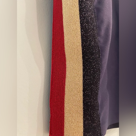 Spiritual Gangster - Navy Blue Cropped Shimmer Stripe Practice Cami - Size XS - Picture 2 of 8